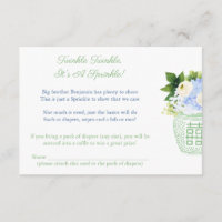 Pale Green And White Chinoiserie Baby Shower Poem