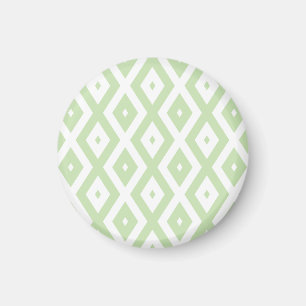 Pale green and white diamond pattern magnet