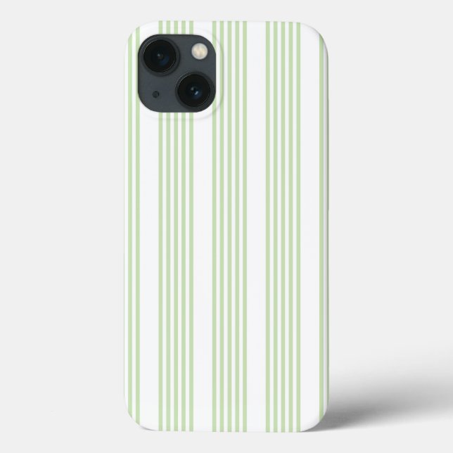 Pale green and white five stripes pattern Case-Mate iPhone case (Back)
