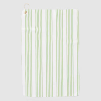 Pale green and white five stripes pattern golf towel