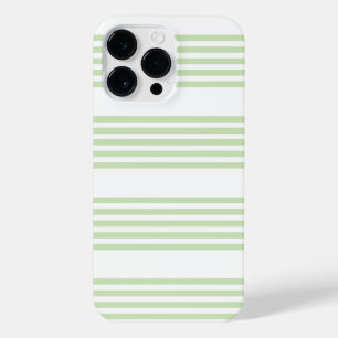 Pale green and white five stripes pattern iPhone 14 pro max case