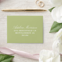 Pale Green and White Hydrangea Wedding RSVP Reply