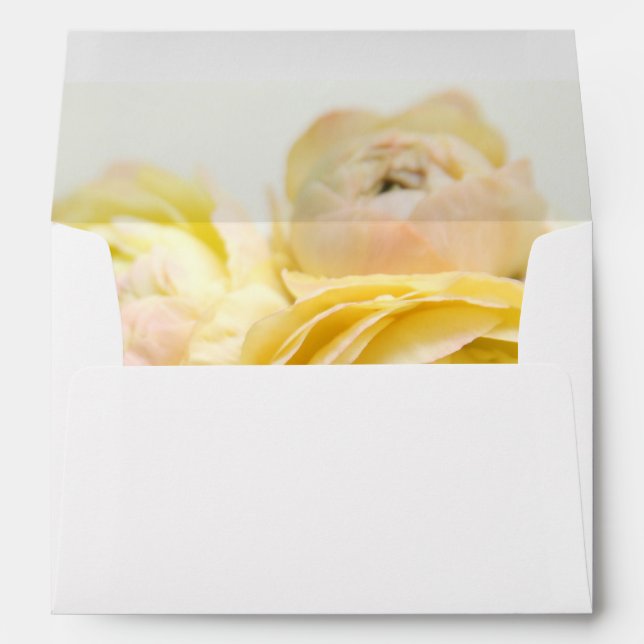 Pale green butterfly on flowers envelope (Back (Bottom))