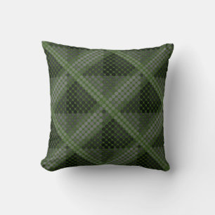 Pale green buttons or pit, forming abstract shapes cushion