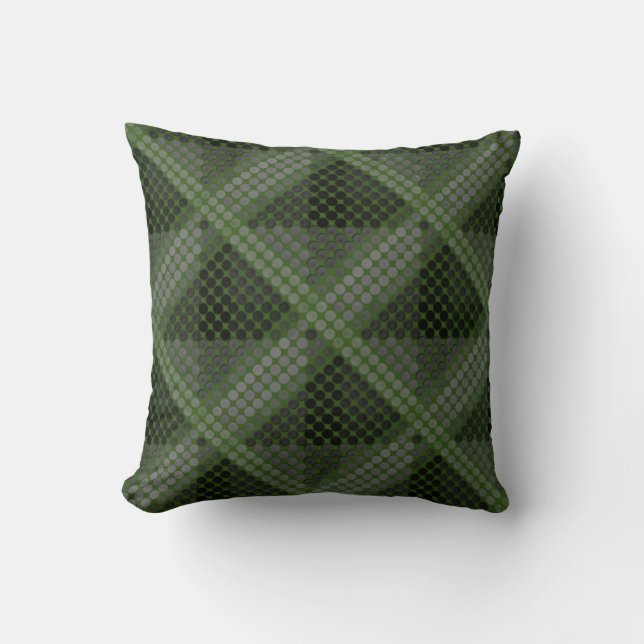 Pale green buttons or pit, forming abstract shapes cushion (Front)