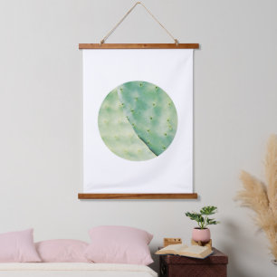 Pale Green Cactus Fig Organic Feel Hanging Tapestry