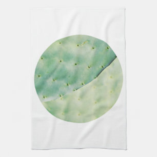 Pale Green Cactus Fig Organic Feel Pastel Tea Towel
