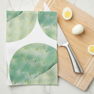 Pale Green Cactus Fig Organic Feel Pastel Tea Towel