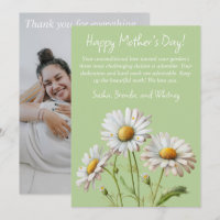Pale Green Daisies Happy Mother's Day Card|1 Photo