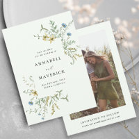 Pale Green Delicate Wildflower Boho Wedding Photo