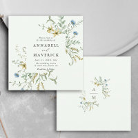 Pale Green Delicate Wildflower Modern Boho Wedding
