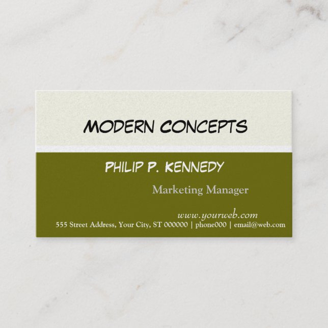 Pale Green Detail Orientated Simple Modern Business Card (Front)