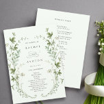 Pale Green Elegant Wildflower Wedding Ceremony Programme<br><div class="desc">This wedding ceremony program features beautiful hand-painted watercolor wildflowers arranged as a wreath,  perfect for spring,  summer,  or fall weddings. For more advanced customisation of this design,  please click the BLUE DESIGN TOOL BUTTON above!  Matching items are also available.</div>