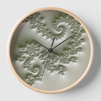 Pale green fractal clock