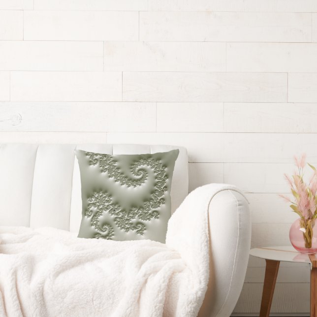 Pale green fractal cushion (Couch)