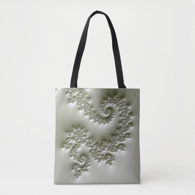 Pale green fractal tote bag (Front)