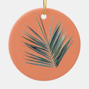 Pale green leaf ceramic tree decoration