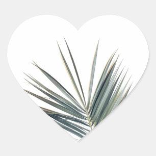 Pale green leaf heart sticker