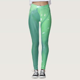 Pale Green Leaf Plant Pastel Colors Leggings