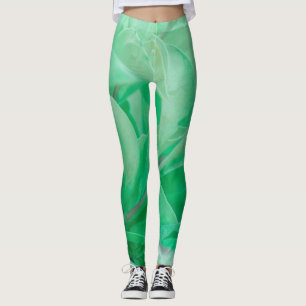 Pale Green Leaf Plant Pastel Colours Leggings