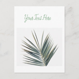 Pale green leaf postcard