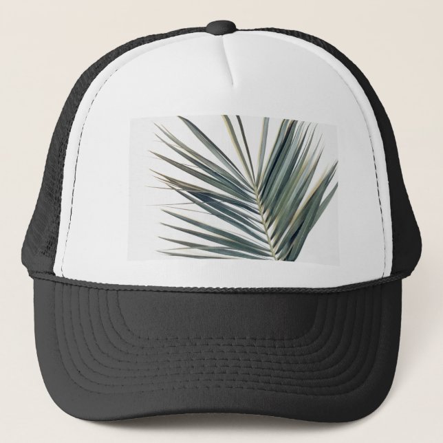 Pale green leaf trucker hat (Front)