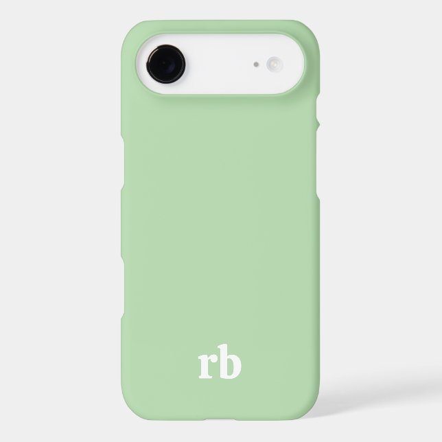 PALE GREEN NAME INITIALS SIMPLE STYLISH MODERN  (Back)