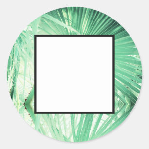 Pale Green Palm Blank Wedding Gift Sticker
