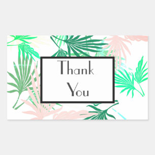 Pale Green Palm Thank You Wedding Gift Sticker