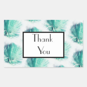 Pale Green Palm Thank You Wedding Gift Sticker