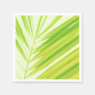 Pale Green Pastel Palm Leaves Napkin