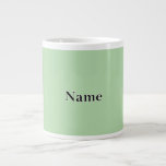 Pale Green Personalise With Name  Large Coffee Mug<br><div class="desc">Style: Jumbo Some days, a regular size cup of joe just won’t do. When you need that extra jolt of caffeine, reach for your extra-large coffee mug from Zazzle. It will accommodate a full 20-ounce Venti pour. Perfect for soup, cereal, ice cream, or chilli too! This giant mug features a...</div>