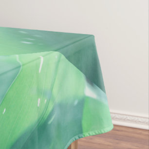 Pale Green Plant Leaves Pattern Tablecloth
