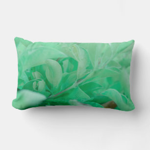 Pale Green Plant Leaves Throw Pillow Cushion