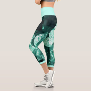 Pale Green Potato Plant Leaves Leggings