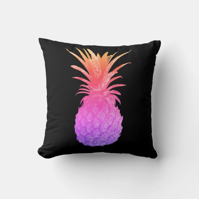 Pale Green Purple Pineapple Minimalistic Cushion (Front)