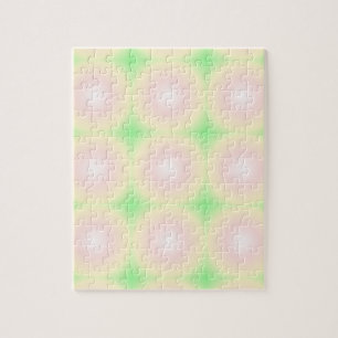 Pale Green Rose White 3D Optical Gradient Pattern Jigsaw Puzzle