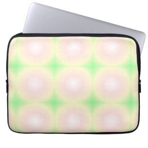 Pale Green Rose White 3D Optical Gradient Pattern Laptop Sleeve