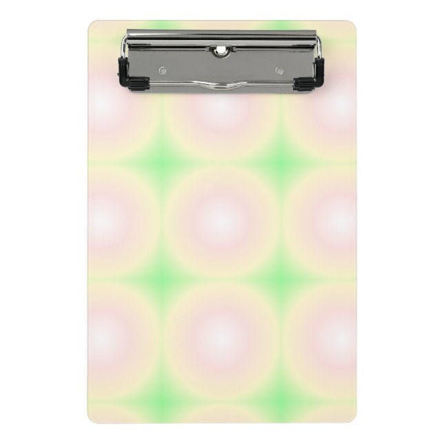 Pale Green Rose White 3D Optical Gradient Pattern Mini Clipboard (Front)