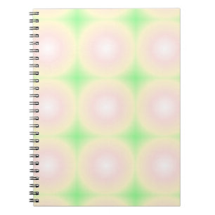 Pale Green Rose White 3D Optical Gradient Pattern Notebook