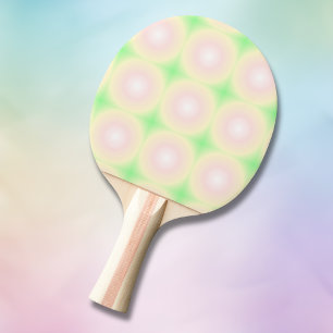Pale Green Rose White 3D Optical Gradient Pattern Ping Pong Paddle