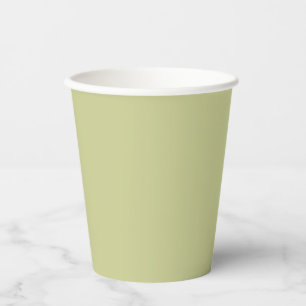 Pale Green Solid Colour Paper Cups