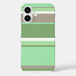 Pale green stripes iPhone 16 case