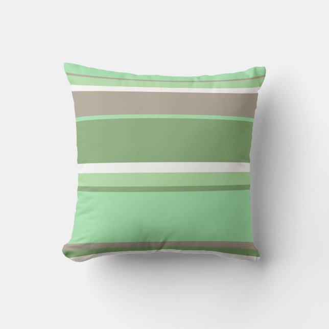 Pale green stripes cushion (Front)