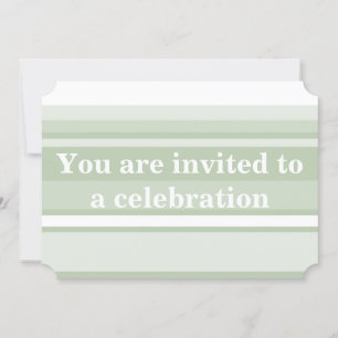 Pale green stripes invitation