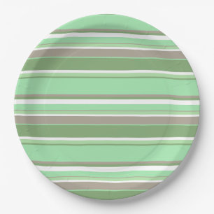 Pale green stripes paper plate