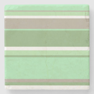 Pale green stripes stone coaster