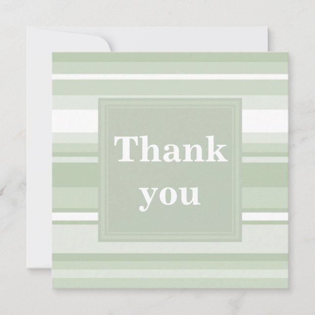 Pale green stripes thank you card (Front)