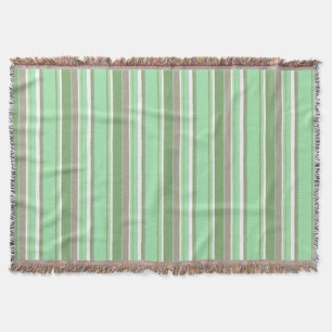 Pale green stripes throw blanket
