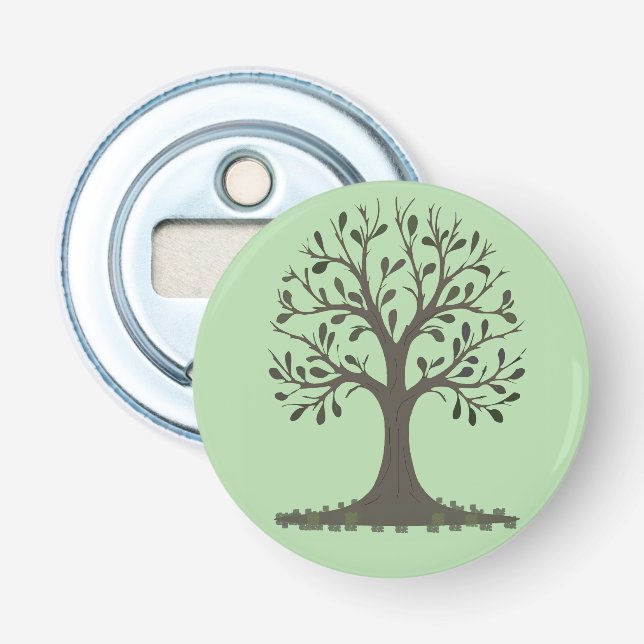 🌳 Pale Green Tree of Life Magnetic Bottle Opener (Front)